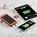 Solar Charger, Portable Solar Power Bank 10000mAh Dual USB Battery Charger External Backup Power Pack for Cell Phone Camera GPS Tablets and Other 5V USB Devices-Orange