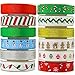 JACK CHLOE Ribbon for Christmas, 72Yards 3/8'' Grosgrain Satin Fabric Ribbons for Crafts Decoration Holiday Season Box Gift Wrapping, 12 Rolls Christmas Ribbons for Craft