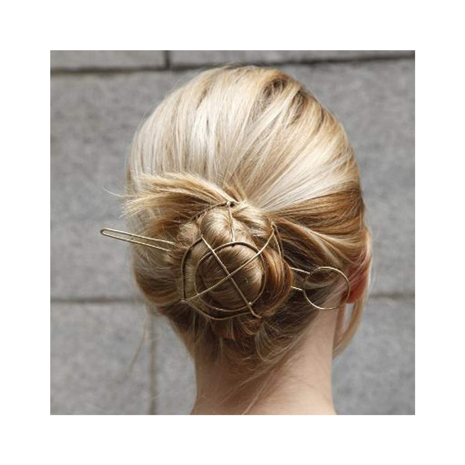 Amazon Com Punk Gold Tone Hair Sticks Bun Cage Hair Jewelry