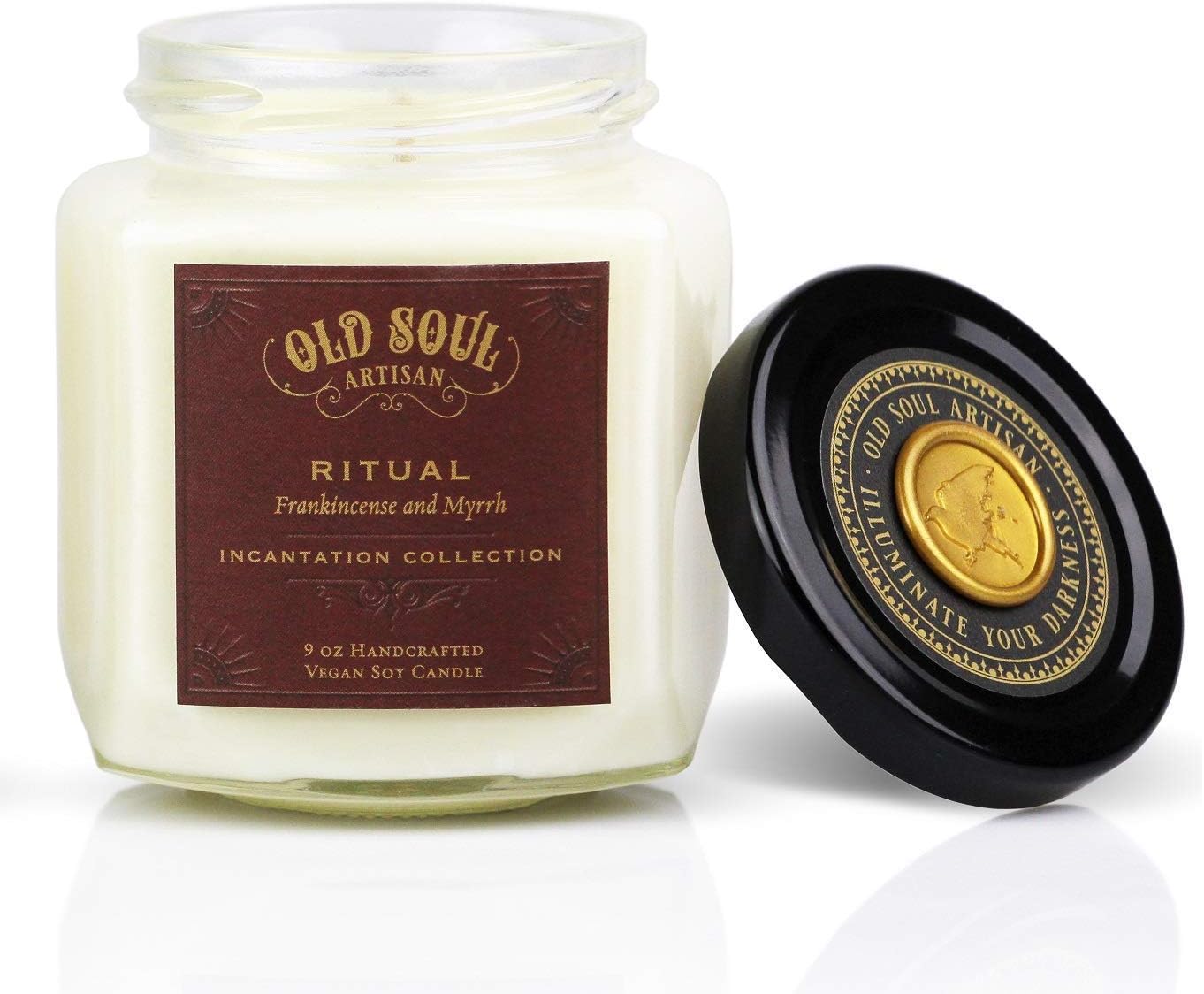 Frankincense and Myrrh Scented Soy Candle Vegan Spell Meditation Altar - Ritual 12oz