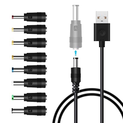USB auf DC Stecker,LANMU 8 in 1 USB Stecker auf DC Hohlstecker Kabel Netzkabel Stromkabel Adapterkabel mit 8 Stecker für Rout