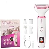 Ourcec Electric Razor Shavers for Women Wet/Dry 5 in 1 Bikini Trimmer Face Razors for Face Nose Eyebrow Arms Armpit Legs Pubic Area Painless Facial Hair Removal