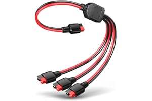 LeTaoXing Anderson Y Splitter Cable 1 to 3 Anderson Solar Panel Extension Cable Power Pole Port Parallel Connector for Portable RV Solar Generator Power Station 18.5Inch