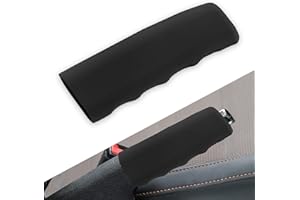 Jawmoy 1 PC Car Handbrake Cover, Silicone Decorative Cover, Wave Shaped Handbrake Protector, for Car Brake Levers (Black)