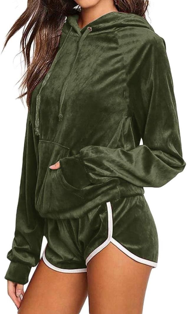 Needra Hoodie Sets Outfits Pullovers Tracksuits Flannel Velvet Hoodies Women Shorts Tops Gym Workout