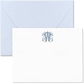 Fairmont & Grove Classic 1 Letter Monogram Note Card and Envelope Stationery Set, Traditional Monogrammed Personalized Stationary in Choice of Set Size and Colors (Monogram Only)