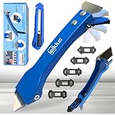 Leikius 3 in 1 Silicone Caulking Tool, High Quailty Grout Removal Tool and Sealant Finishing Scraper with Stainless Steelhead, Caulk Remover Tool Kit for Window, Kitchen, Floor, and Sink Joint