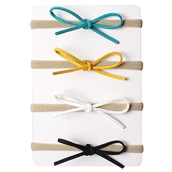 Amazon Com 1 Set New Faux Leather Hair Tie Bow Kids Girl Suede