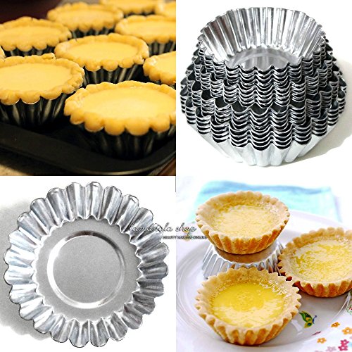 RETON 4 Sizes 20pcs Egg Tart Aluminum Cupcake Cake Cookie Mold Lined Mould Tin Baking Tool
