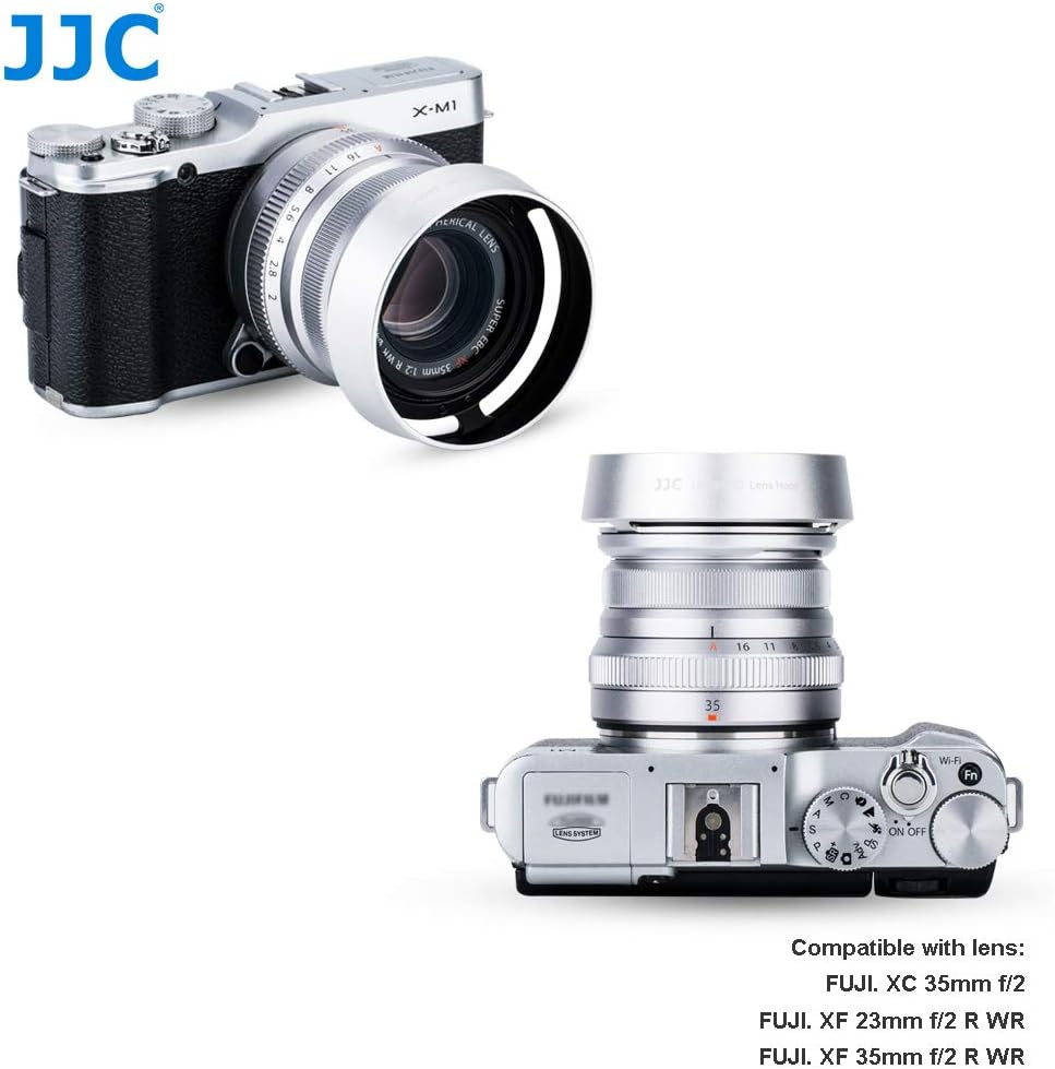 JJC Silver Round & Bayonet Shape Lens Hood for Fujifilm FUJINON Lens XC 35mm F2, XF35mm F2 R WR and XF23mm F2 R WR Lens - Image 3