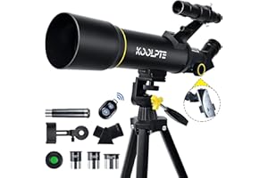 Koolpte Telescope, 70mm Aperture 400mm AZ Mount Astronomical Refracting Telescope (20x-200x) for Kids & Adults, Portable Trav