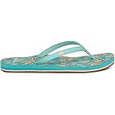Sanuk Yoga Joy Womens Flip Flop | Yoga Mat Footbed | Yoga Sandals For Women | Women's Beach Sandals | Memory Foam Footbed, Aqua Splash, 6