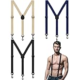 Panitay 3 Pcs Suspenders for Men Adjustable Hidden Suspenders with Elastic Straps Y Back Heavy Duty Under Clothing Shirt