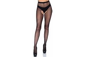 Leg Avenue Women's Sheer Nylon Crotchless Pantyhose