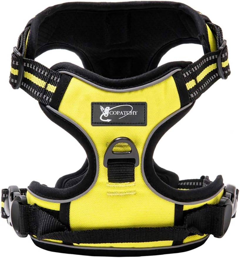 Copatchy Dog Harness No-Pull Pet Harness Adjustable Outdoor Vest 3M Reflective Oxford Material Easy Control for All Sized Dogs (X-Small, Green)