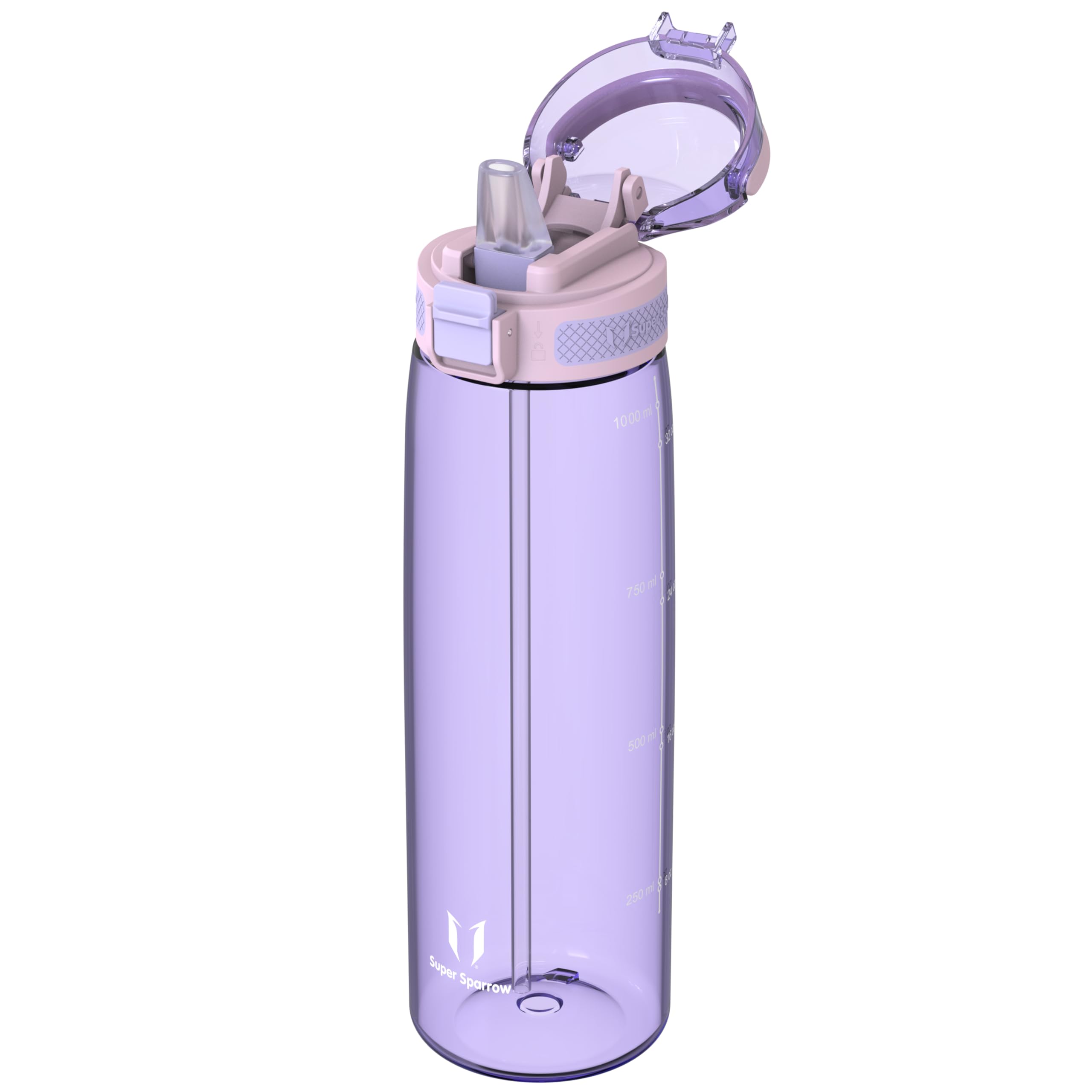 Super Sparrow Water Bottle - 1L - TouchSip Bottle - BPA-Free, Non-Toxic, Eco-Friendly - Straw Tritan Bottles for Sports, Outdoors, Camping, Travel