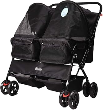 double pet stroller side by side