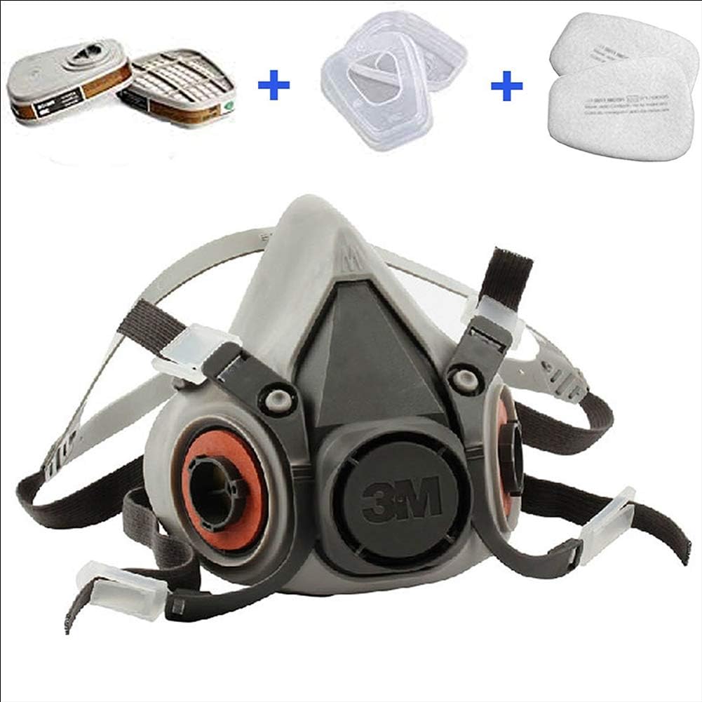 JZWDMD Protection Safety Respirator, Half Facepiece 6200 Gas Spray Painting Protection Respirator Reusable Respirator