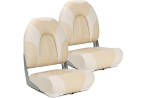 SUNDGORA Deluxe Marine High Back Folding Boat Seat,Stainless Steel Screws Included