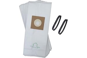 CASA VACUUMS 12 HEPA Bags + 2 Belts Compatible with BiSSEll BigGreen Commercial PowerForce Bagged Lightweight, Upright, Industrial, Vacuum Cleaner, BGU1451T
