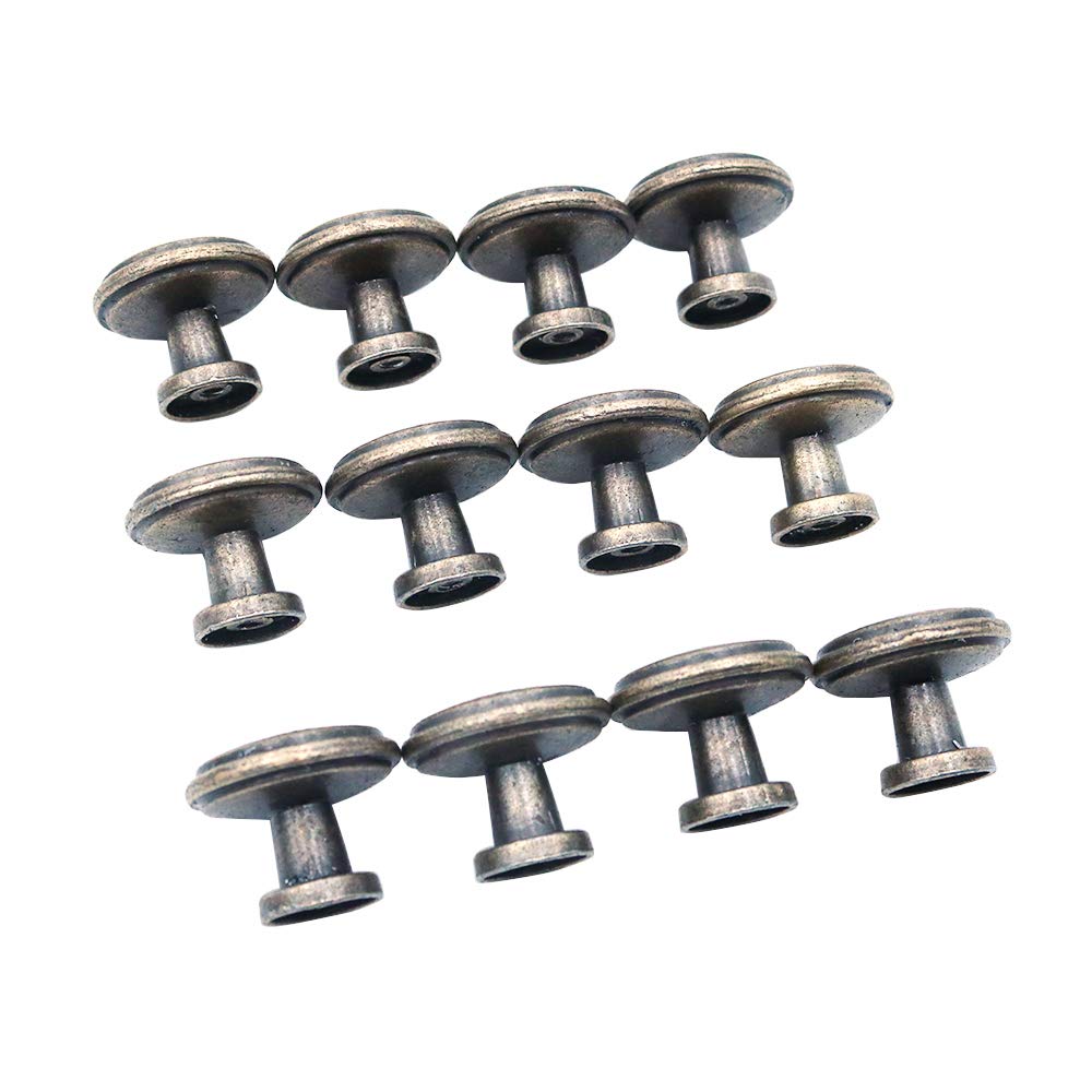 Namvo 12pcs Door Handle Vintage Copper Handle, Cabinet Round Pointed Single Hole Small Handle Iron Metal Knobs Pull Cupboard Drawer Wardrobe of Kitchen Bedroom Furniture