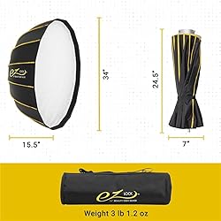 Glow EZ Lock 34" Collapsible Silver Beauty Dish