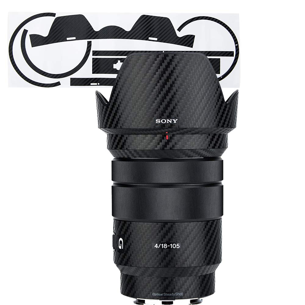 Anti-Scratch Carbon Fiber Lens Skin Sticker for Sony E PZ 18-105mm f/4 G OSS lens Protective Decals - Lens Guard Film Body Wrap Cover Shield Protector