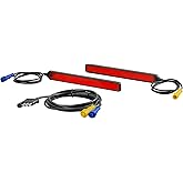 CURT 53201 Auxiliary LED Trailer Lights for Cargo Carriers and Bike Racks | Brake, Turn and Running Functions, 4-Way Flat Plug, Waterproof Housing, 3M Adhesive Backing, Includes 2 Light Strips