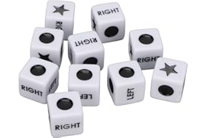 Hamwesh Board Game Dice Set, Waterproof Lightweight Portable 6 Sided Dice Set, Plastic with 20 Pieces for Left Right Center F