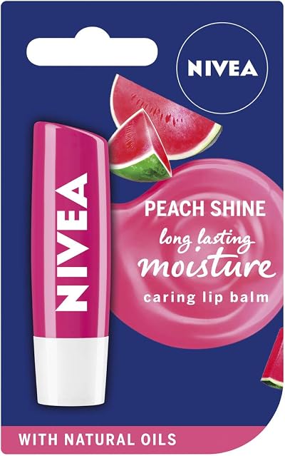 NIVEA Watermelon Shine Lip Balm 4.8g Moisturising Organic Jojoba Oil 24h