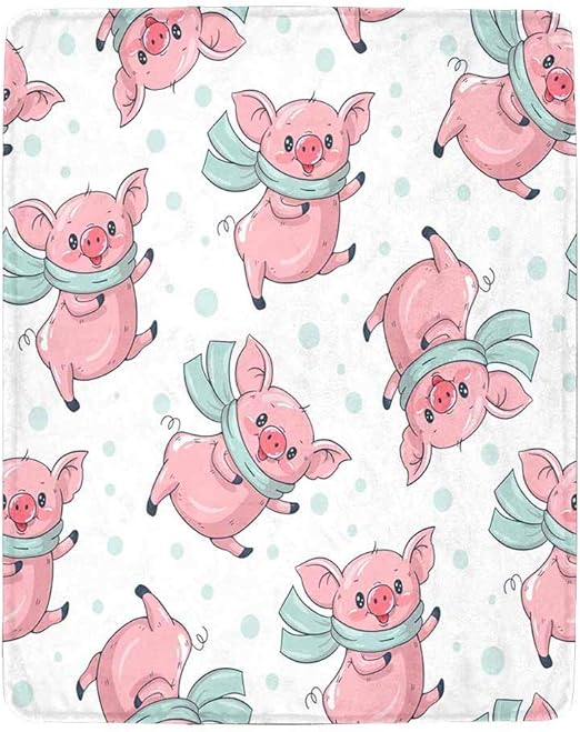 Amazon Com Mesllings Cute Cartoon Pigs Dancing Soft Fleece