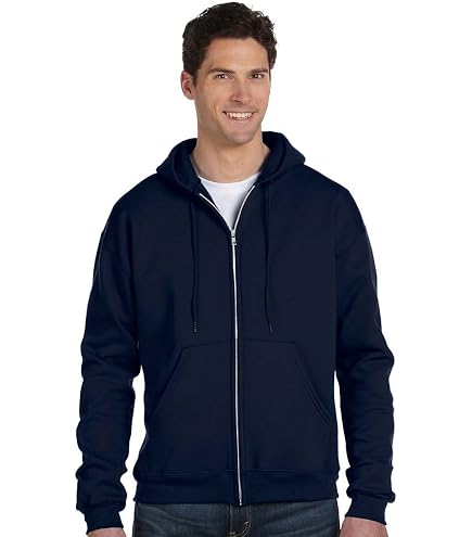 Champion - Powerblend Full-Zip Hooded Sweatshirt - S800 - S - Navy