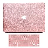 B BELK MacBook Air 13 Inch Case, 2 in 1 Bling Crystal Smooth Ultra-Slim PC Hard Case with Keyboard Cover for Mac Air 13.3 Inch(Model: A1369&A1466, Older Version 2010-2017 Release), Shinning Rose Gold