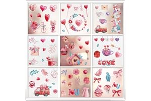 MOFUGUI Heart Window clings Thick Gel Clings for Glass Mirror Bathroom Valentines Wedding Birthday Party Holiday Supplies (WS003)