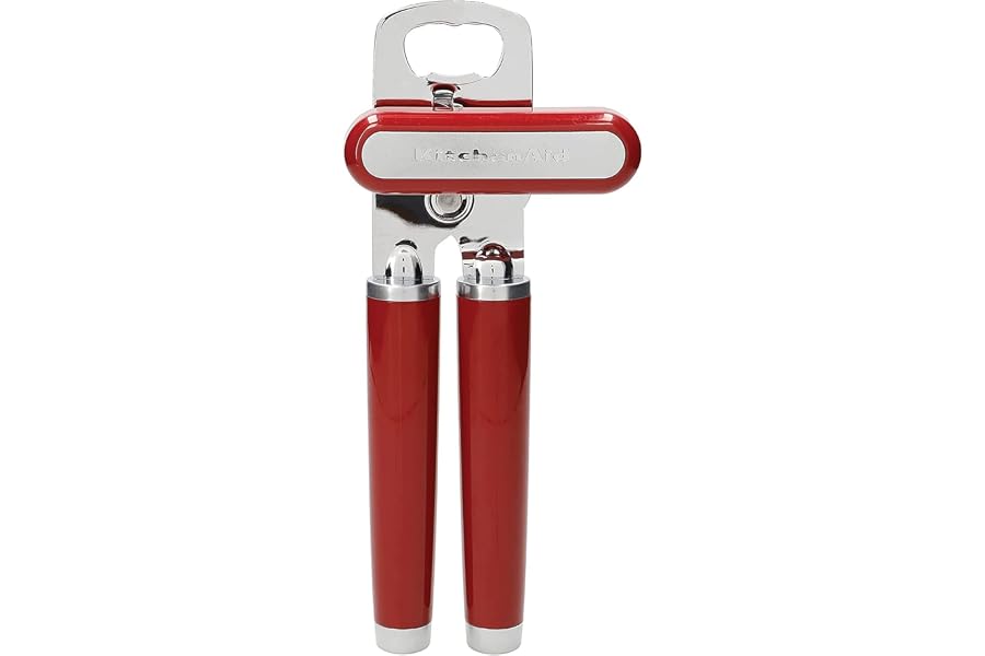 KitchenAid Classic Multifunction Can Opener and Bottle Opener Easy to Use, Razor Sharp Stainless Steel Cutting Wheel, Soft Er Book