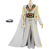 Lelouch Lamperouge Cosplay Costume White Robe with Wig Halloween Outfit