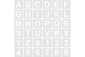 36Pcs Letter Stencils Reusable Templates Letter and Number Stencils Interlocking Stencil Kit Plastic Spray Paint Alphabet Num