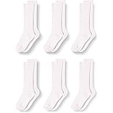 Amazon Essentials Unisex Kids' Casual Cotton Ribbed Knee High Socks, 6 Pairs