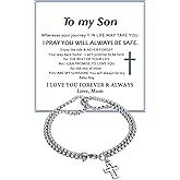 Someki To My Son Bracelet from Dad Mom Cross Bracelet Christian Jesus Bracelets Gifts for Men Birthday Inspirational Gifts for Son