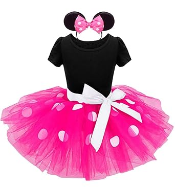 Jastore Mädchen Kostüm Kinder Karneval Kostüm Set Faschingsfest Kleid Ballettanzug Haarreif mit Maus Ohren