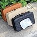 Besplore Luxury PU Leather Car Visor Tissue Holder Mount,Multi-use Paper Towel Slim Cover Case,Hanging Tissue Holder Case for Car Back Seat,Black