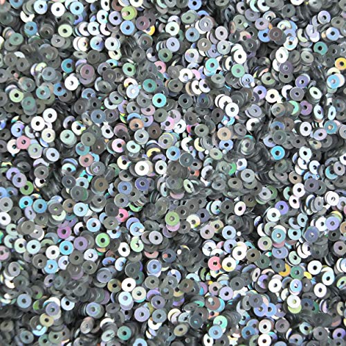 3mm Sequins Flat Round Silver Lazersheen Reflective Metallic. Made in USA