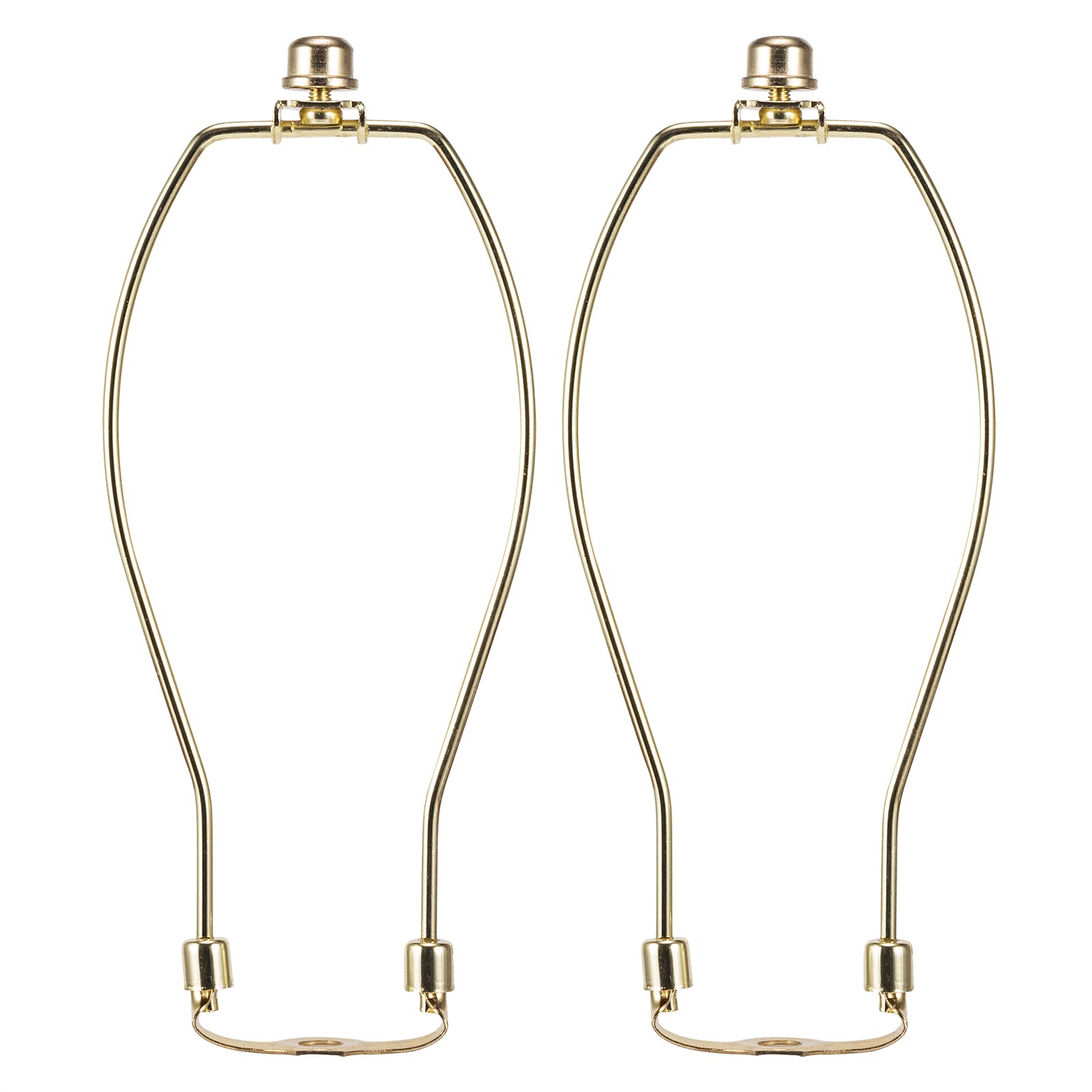Photo 1 of 9 Inch Brass Lamp Harp Holder Kits with Finials and Detachable Saddle Bases, Light Duty, Saangseon Set of 2 DIY Lighting Accessories Horn Frame Lampshade Brackets