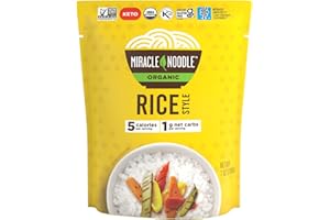 Miracle Noodle Organic Rice Ready to Eat, 7 Oz (Pack of 6), Plant Based Shirataki Konjac Rice, 5 Calories, 1g Net Carbs Per Serving, Keto, Gluten-Free