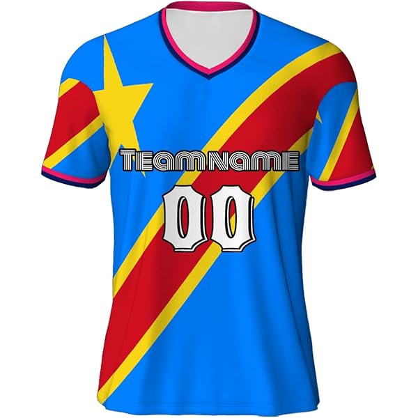 T-shirt Love RDC – République Démocratique Du Congo, Drapeau, Noir, S-3XL