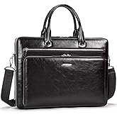 BOSTANTEN Briefcases for Men Messenger Bag Genuine Leather Laptop Bag 15.6 inch Office Work Tote for Buisness Travel