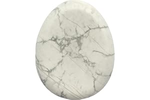 Bacatgem White Howlite Turquoise Water Drop Chakra Thumb Worry Stone,Stress Relax Healing Reiki Crystal Pocket Palm Stones