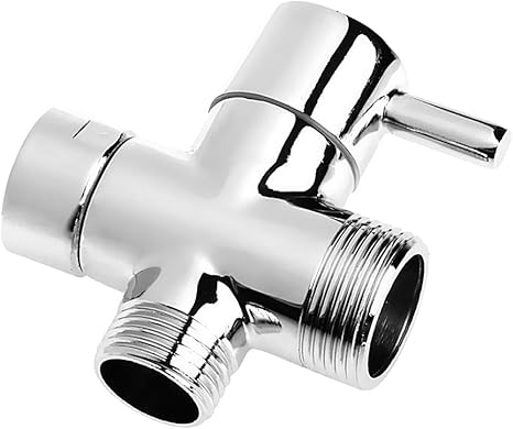 Silver 3 Ways T Adapter Valve Diverter For Handheld Shower Head