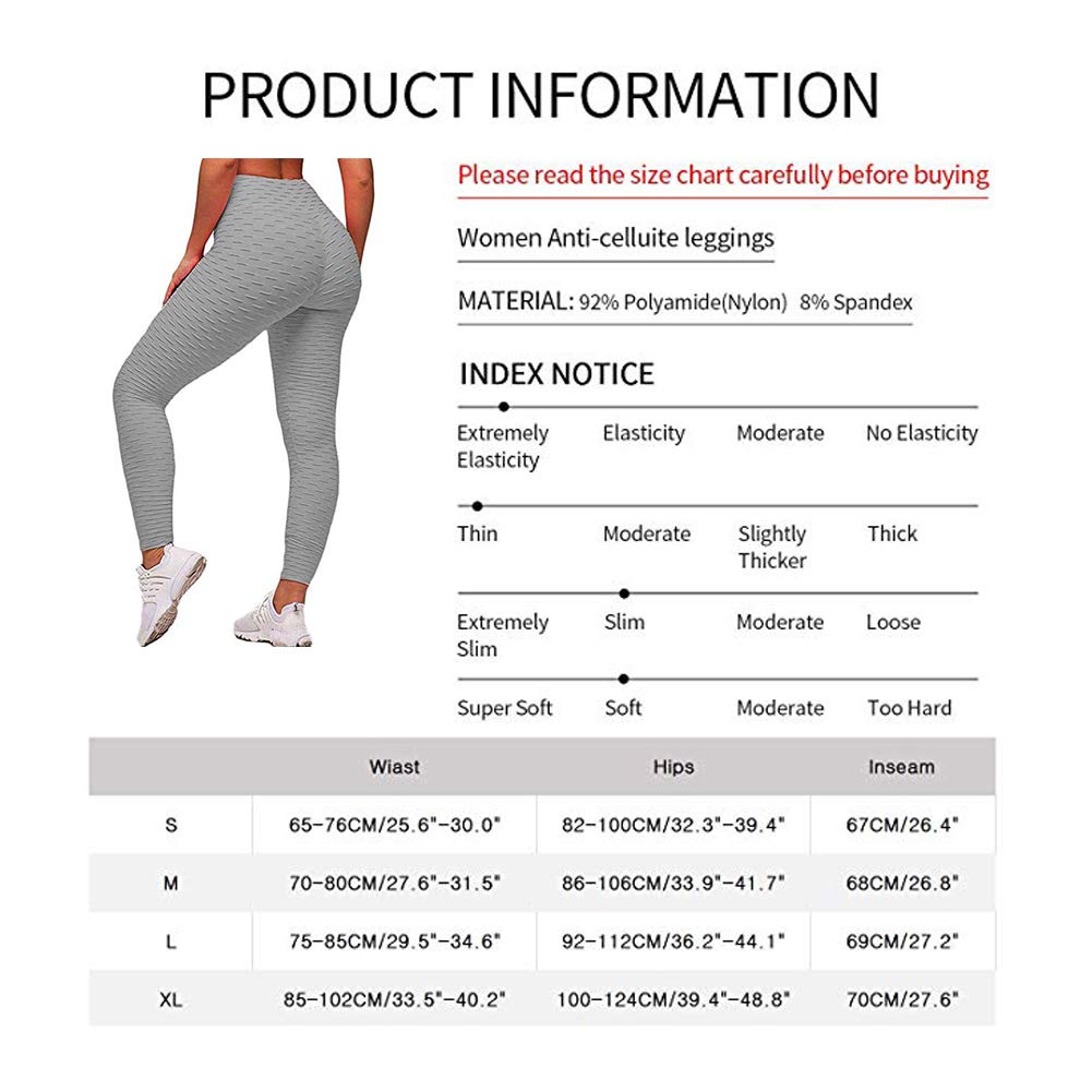 MIWORM Women\'s Ruched Butt Lifting Leggings,High Waisted Grain Sport Tummy Control Gym Yoga Pants(Leggings1 Grey, L)