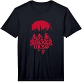 Stranger Things Group Shot Bike Ride Upside Down Silhouette Performance T-Shirt